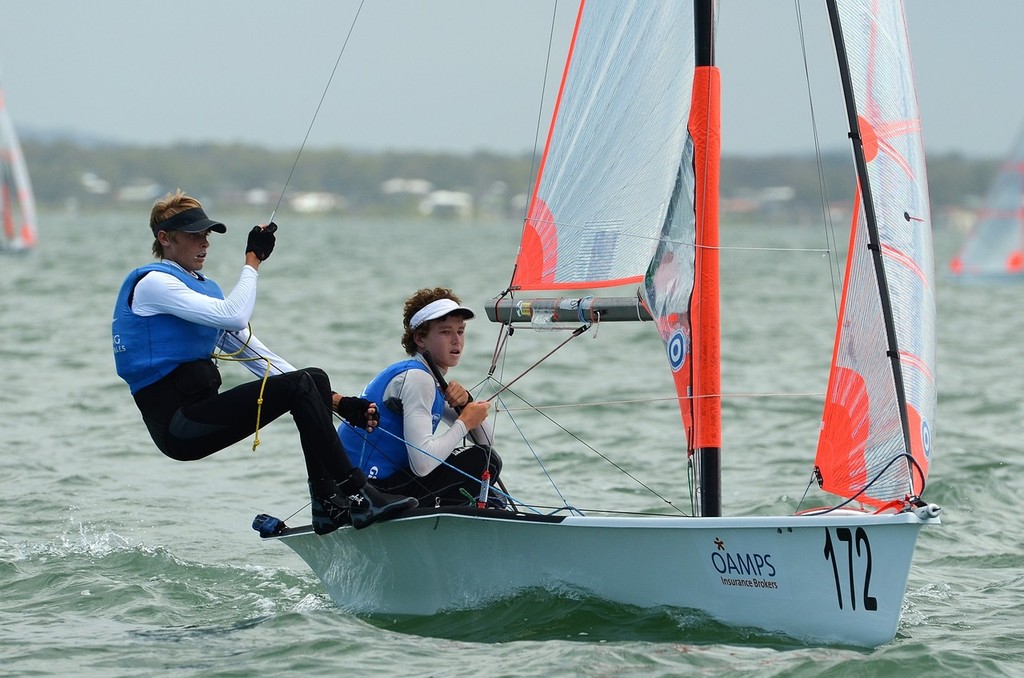 Harry Price and Nathan Edwards in second place at the end of day two - 29er National Championships 2012 © Peta Bowden http://www.petaphotographics.com